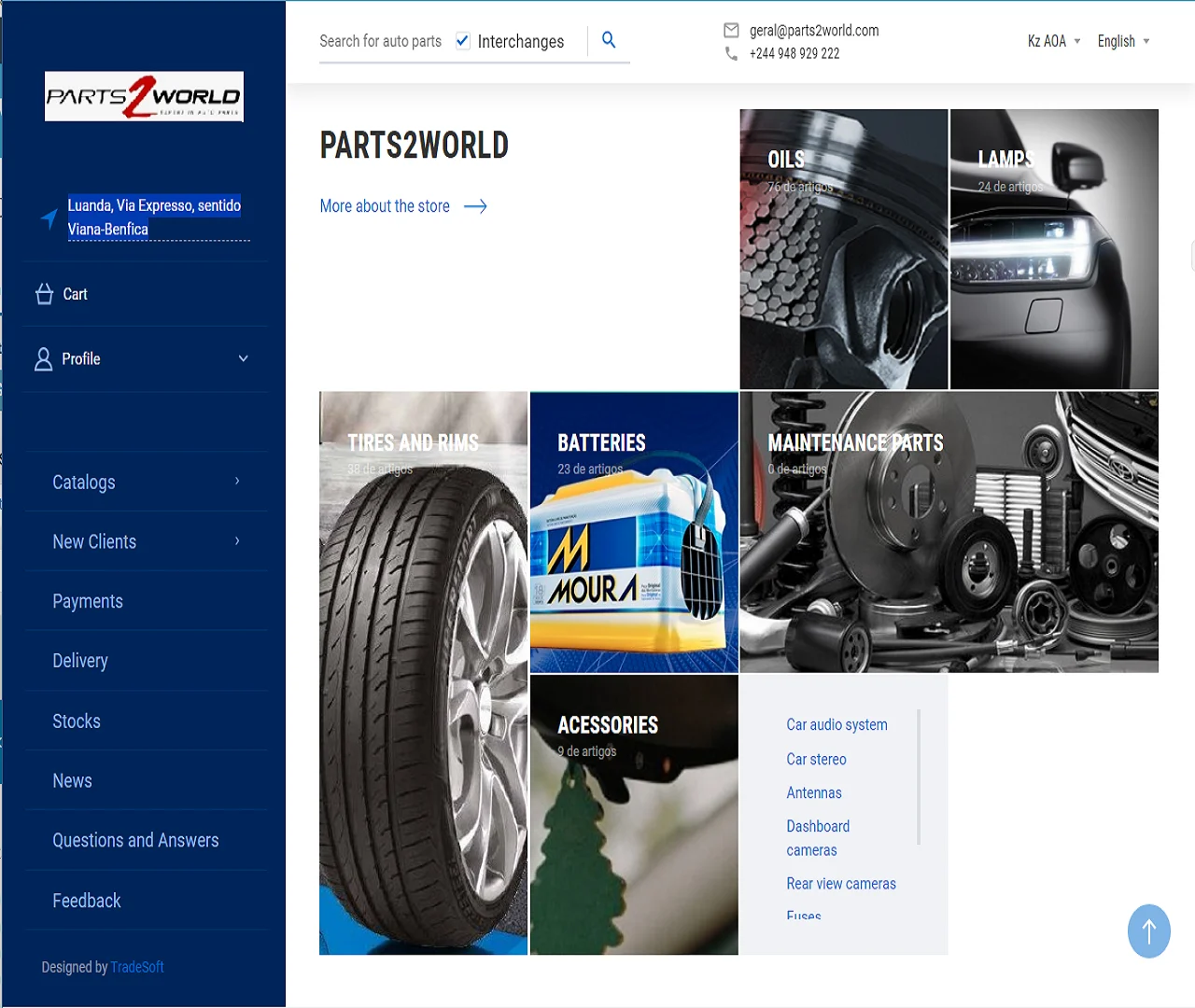 E-Commerce for auto parts parts2world